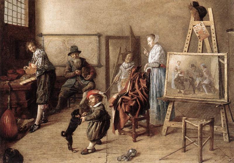 MOLENAER, Jan Miense Painter in His Studio, Painting a Musical Company ag